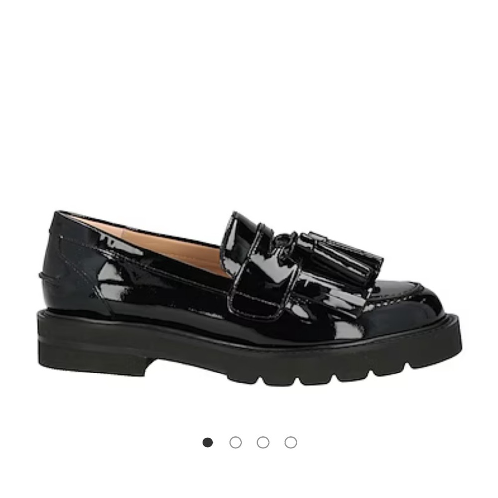 Stuart Weitzman Adrina Lug Loafers in Patent Black